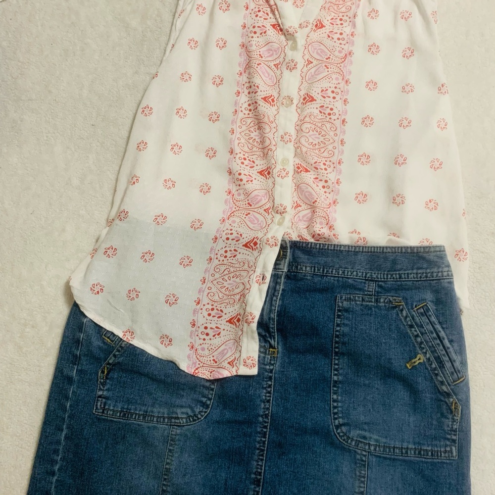 LOFT Blue Denim Skirt